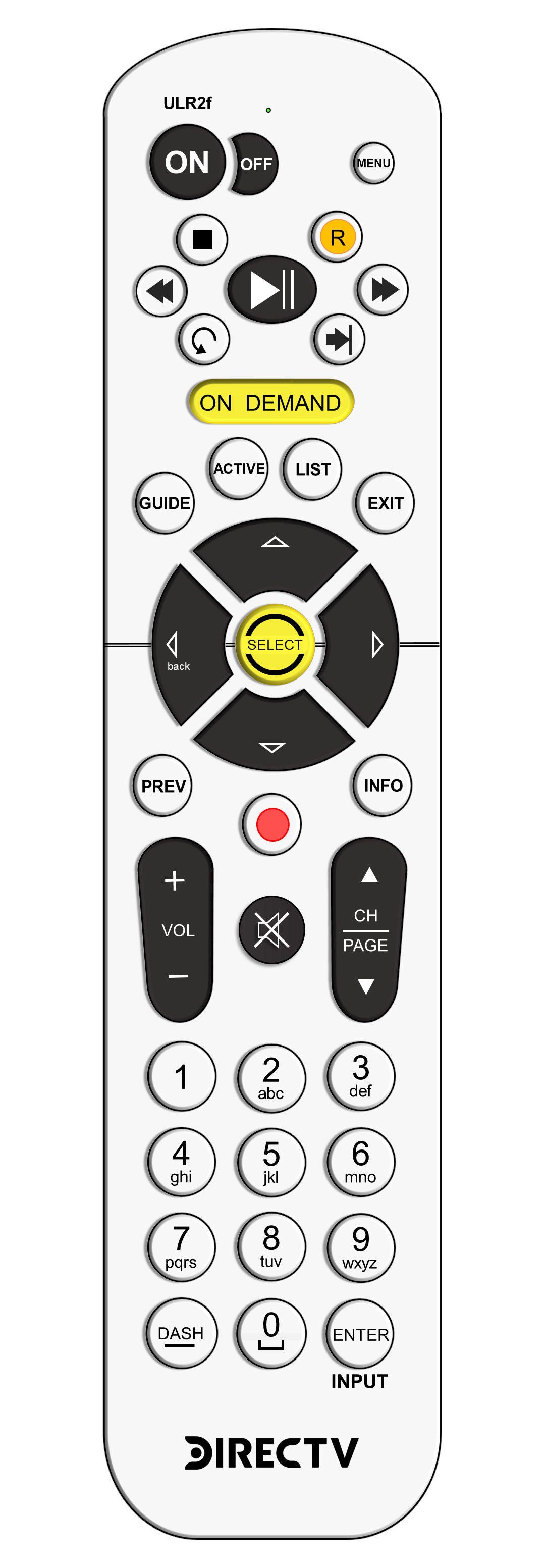 Configuración de control remoto UL2f, ULR2f, UL2m y ULR2m DIRECTV